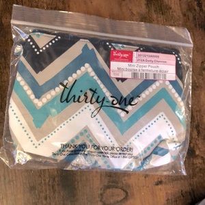 Mini zipper pouch Dotty chevron NWT